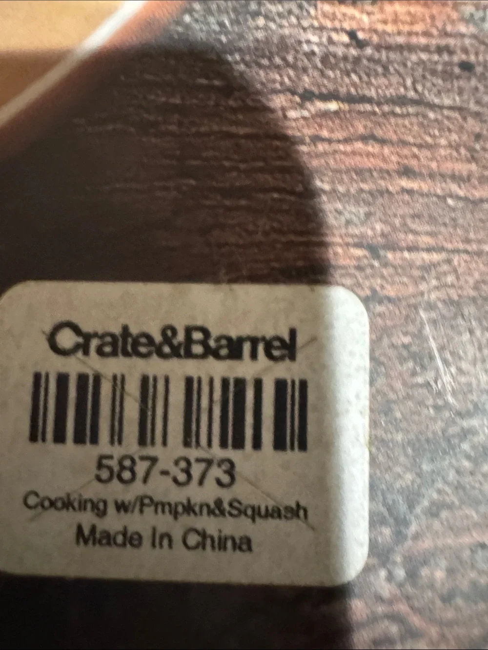 Crate&Barrel Pumpkin and Squash Cookbook Cover in Orange and Brown